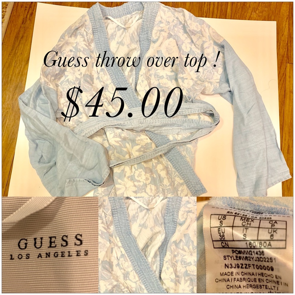 Guess pale jeans color kimono throw over